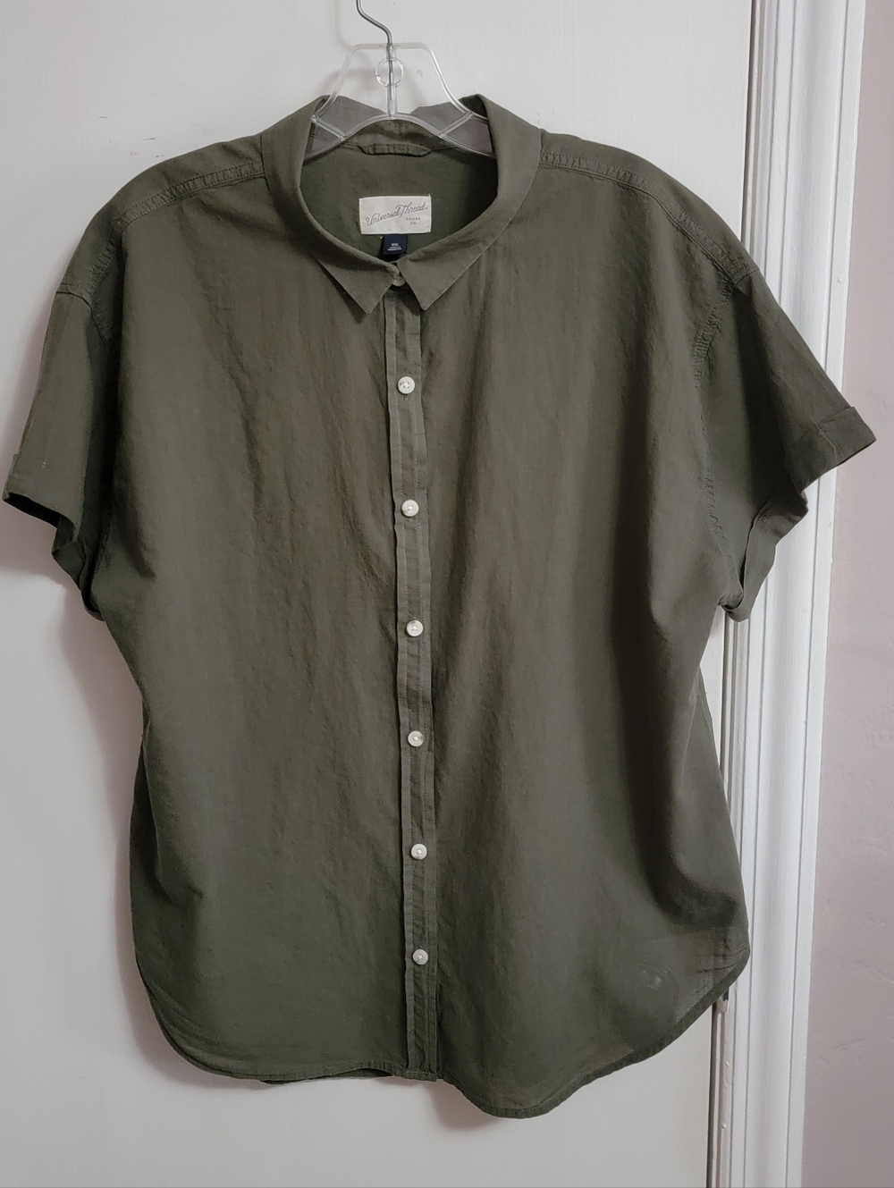 Universal Thread olive green button-front shirt